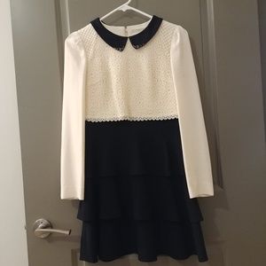 White embroidery dress with peter pan collar